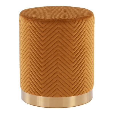 LumiSource Marla Chevron Ottoman, Gold, rollover