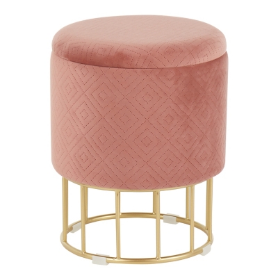 LumiSource Canary Ottoman, Gold/Pink, rollover