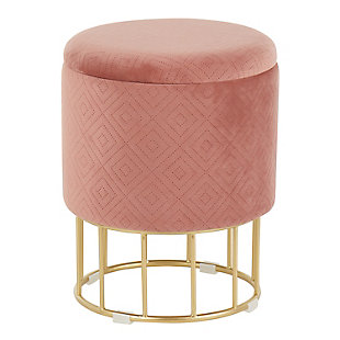 LumiSource Canary Ottoman, Gold/Pink, rollover