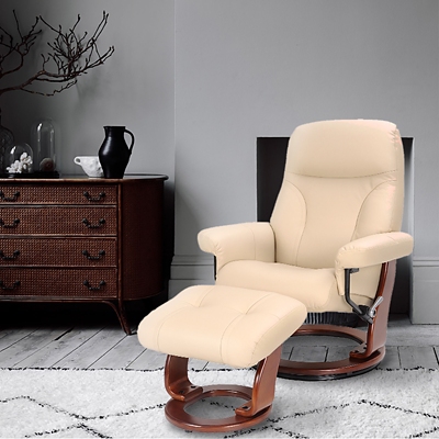 StarLine Milano 360 Swivel Recliner and Ottoman, Taupe, large