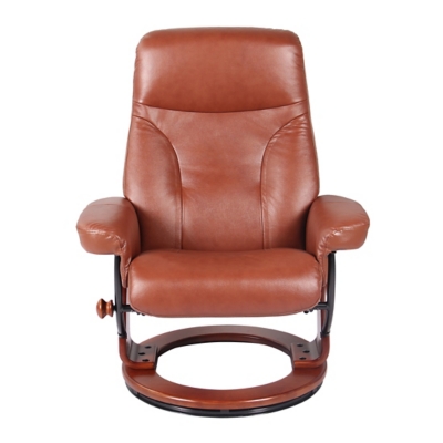 StarLine Milano 360° Swivel Recliner & Ottoman, Cognac, large