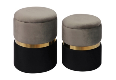 TOV Gigi Gray Storage Ottomans (Set of 2), , large