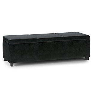 Simpli Home Avalon 54" Wide Contemporary Rectangle Extra Large Storage Ottoman Bench, , large