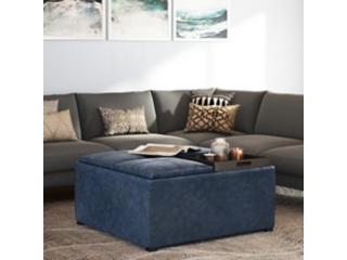 Simpli Home Avalon 35" Coffee Table Storage Ottoman