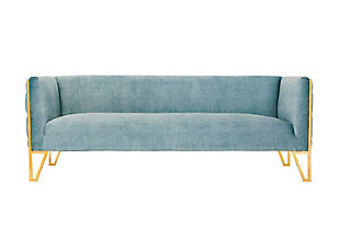 Manhattan Comfort Vector Sofa, Ocean Blue/Gold, large