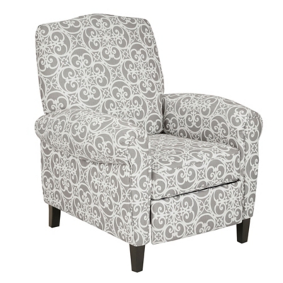 Madison Park Kirby Push Back Recliner, Gray, large