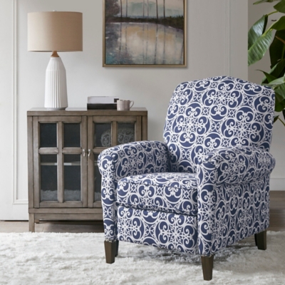 Madison Park Kirby Push Back Recliner, Navy Multi, rollover