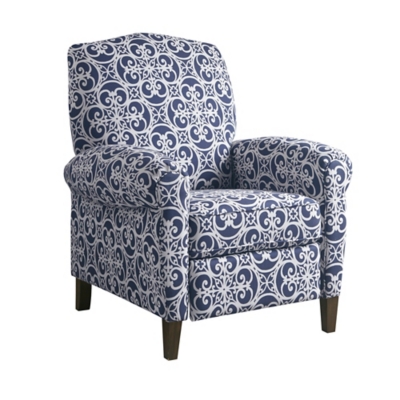 Madison Park Kirby Push Back Recliner, Navy Multi, large