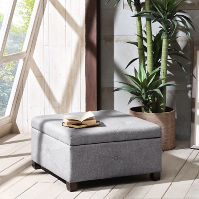 Madison Park Aspen Ottoman, Charcoal, rollover