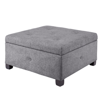 Madison Park Aspen Ottoman, Charcoal, large