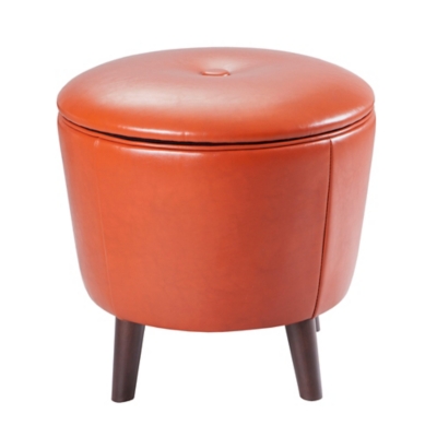 Madison Park Storage Ottoman, Orange, large