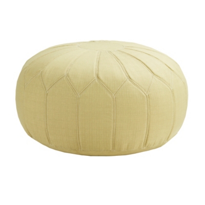 Madison Park Round Pouf Ottoman, Green, large