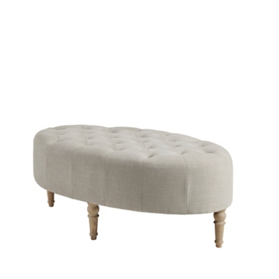 Martha Stewart Clara Accent Ottoman, Linen, large