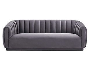 TOV Arno Grey Velvet Sofa, Gray, large