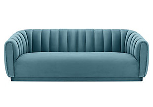 TOV Arno Sea Blue Velvet Sofa, Sea Blue, large