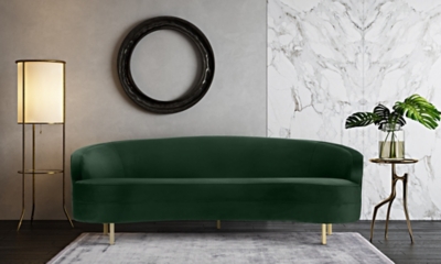 TOV Baila Forest Green Velvet Sofa, Green, rollover