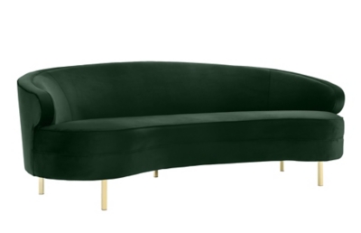 TOV Baila Forest Green Velvet Sofa, Green, large