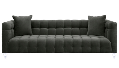 TOV Bea Grey Velvet Sofa, Gray, large