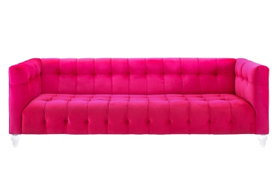 TOV Bea Pink Velvet Sofa, Pink, large