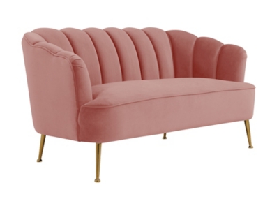 TOV Daisy Blush Velvet Settee, Blush, large