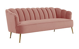 TOV Daisy Blush Velvet Sofa, Blush, large