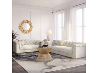 TOV Farah Cream Velvet Sofa