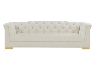 TOV Farah Cream Velvet Sofa