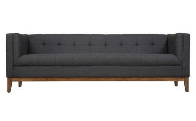 TOV Gavin Grey Linen Sofa, Gray, large