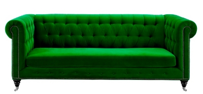 TOV Hanny Green Velvet Sofa, Green, large