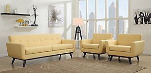TOV James Mustard Yellow Linen Sofa, Mustard Yellow, rollover