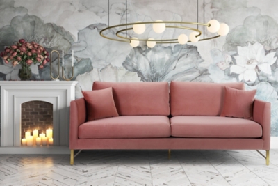 TOV Massi Rose Velvet Sofa, Rose, rollover