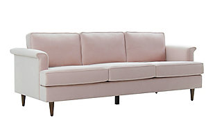 TOV Porter Blush Velvet Sofa, Blush, large