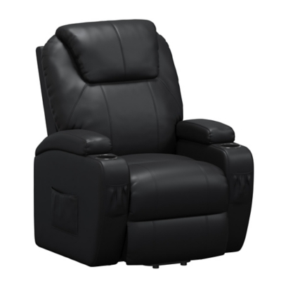 Atwater Living Lincoln Home Theater Power Lift Massage Recliner, Black, large