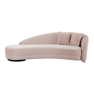 TOV Furniture Carla Blush and Cream Velvet Sofa, Blush/Cream, large