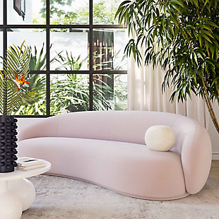 TOV Furniture Kendall Blush Velvet Sofa, Blush, rollover