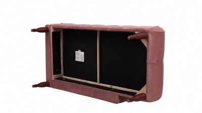 Front view of pink chaise lounge