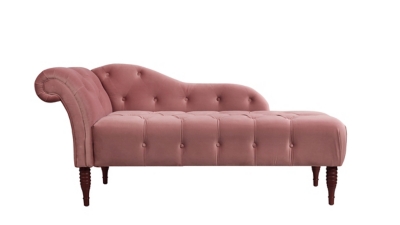 Pink chaise lounge isolated on white