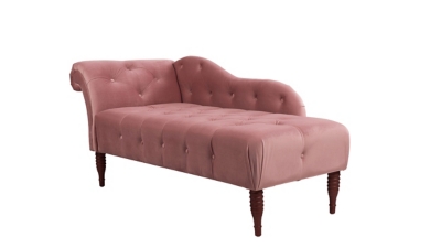 Pink chaise lounge isolated on white