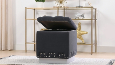 Jennifer Taylor Home Milly Storage Cube Ottoman, , rollover