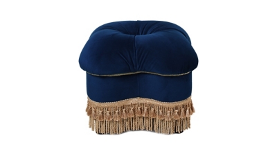 Jennifer Taylor Home Ellen Clover Ottoman, Navy Blue, large