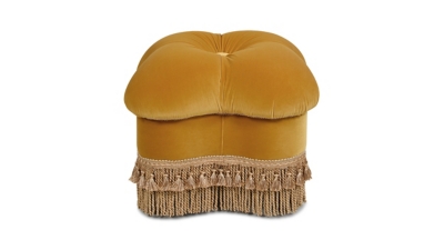 Jennifer Taylor Home Ellen Clover Ottoman, Rich Yellow, large