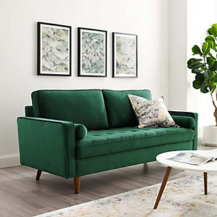 Modway Velour Sofa, Green, rollover