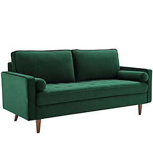 Modway Velour Sofa, Green, large