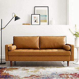 Modway Velour Faux Leather Sofa, , rollover