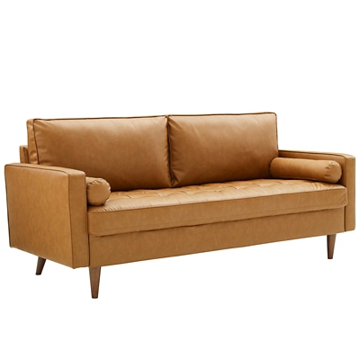 Modway Velour Faux Leather Sofa, , large
