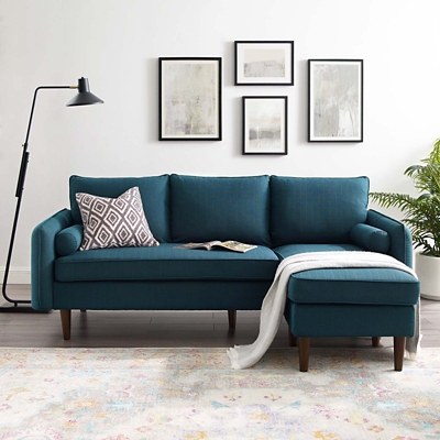 Modway Revive Right or Left Facing Sectional Sofa, Azure, large