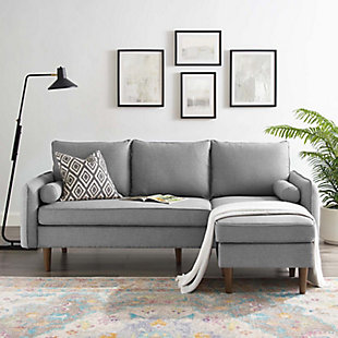 Modway Revive Right or Left Facing Sectional Sofa, Light Gray, rollover