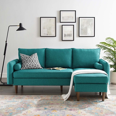 Modway Revive Right or Left Facing Sectional Sofa, Teal, large