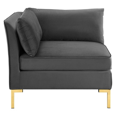 Modway Ardent Sectional Sofa Corner Chair, Gray, large