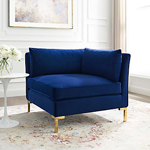 Modway Ardent Sectional Sofa Corner Chair, Navy, rollover